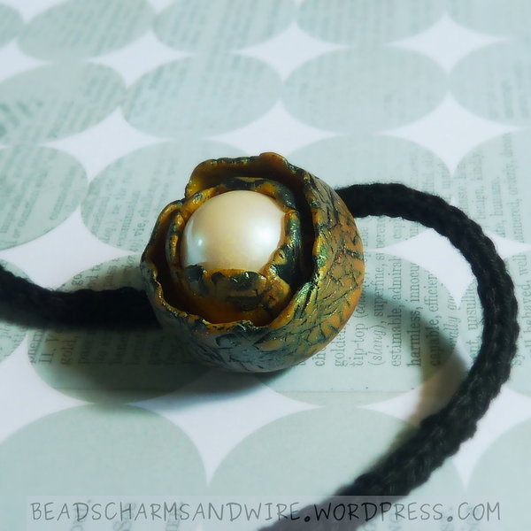 Art Elements Challenge - Polymer Clay Pendant with Nested Pearl