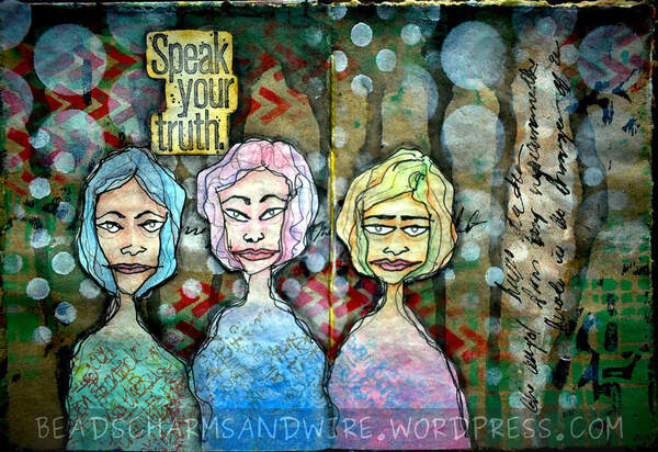 Speak Your Truth - Art journal spread by Anita